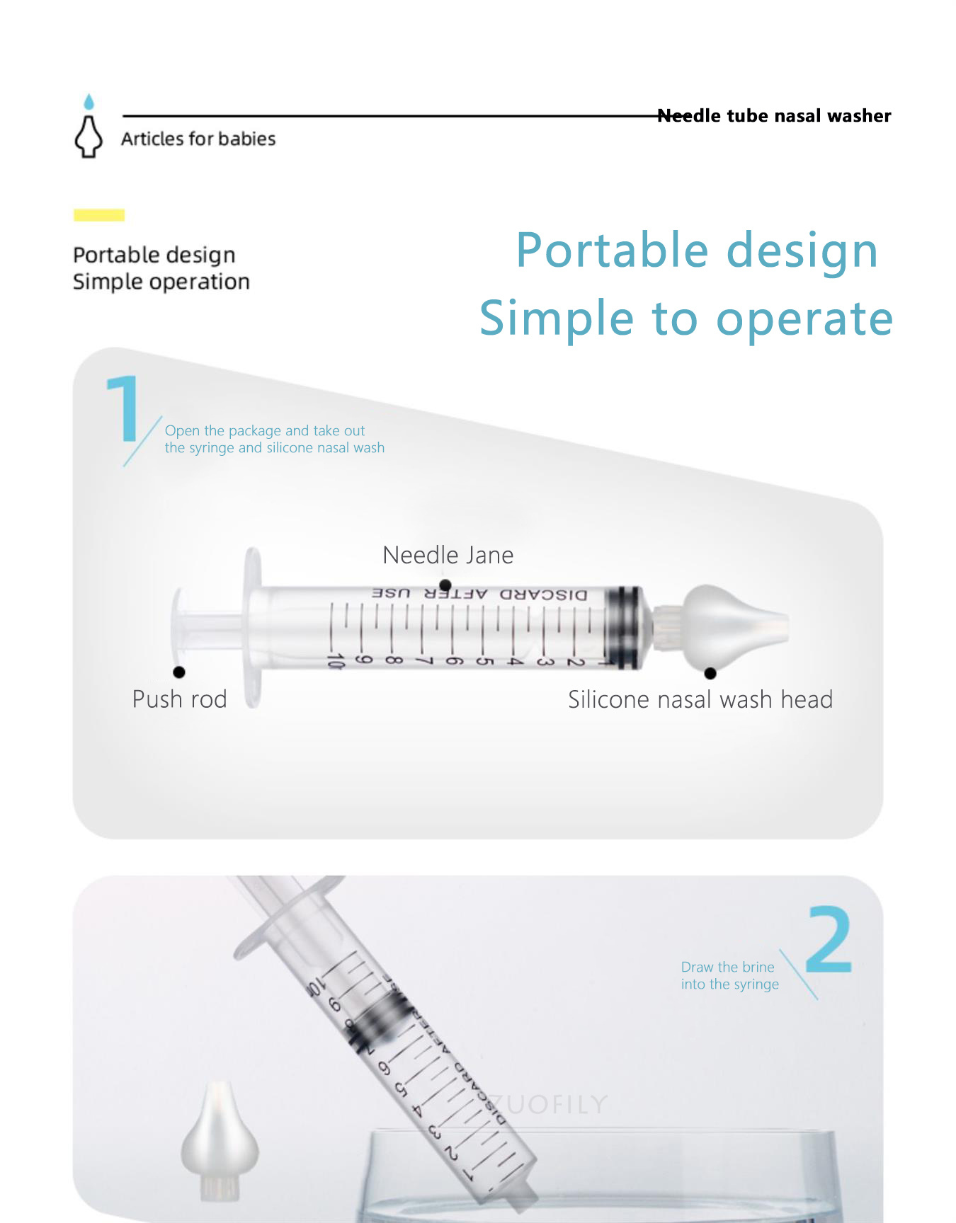 Baby Nasal Aspirator professional şırınge for Baby Nasal Irrigation