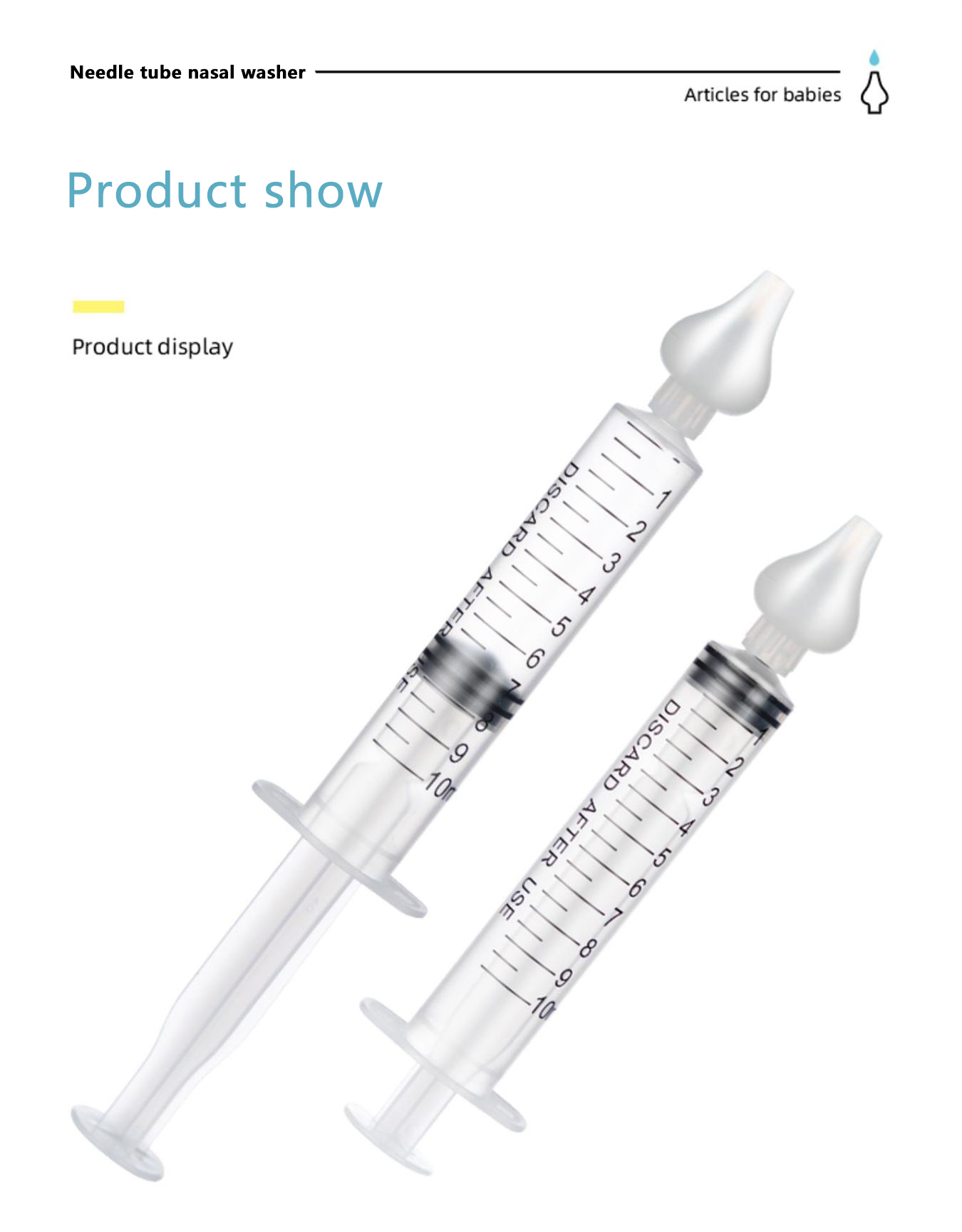 Baby Nasal Aspirator professional şırınge for Baby Nasal Irrigation