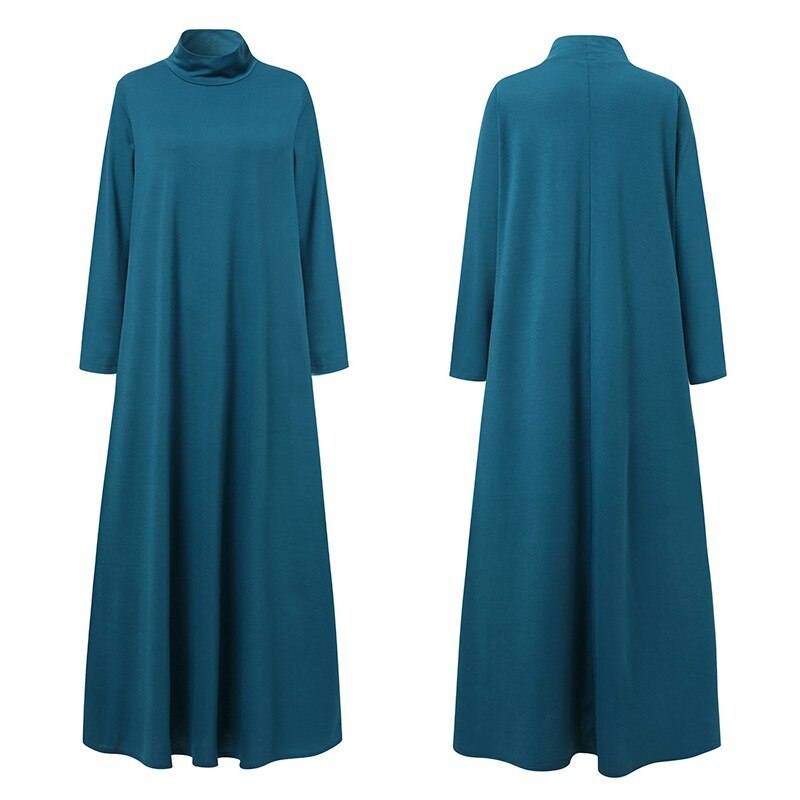 Muslim Dresses Abayas for Women Vintage Solid Maxi Dress Women's Turtleneck Sundress Casual Long Sleeve Maxi Vestidos S-5XL Muslim Dresses Abayas for Women Vintage Solid Maxi Dress Women's Turtleneck Sundress Casual Long Sleeve Maxi Vestidos S-5XL