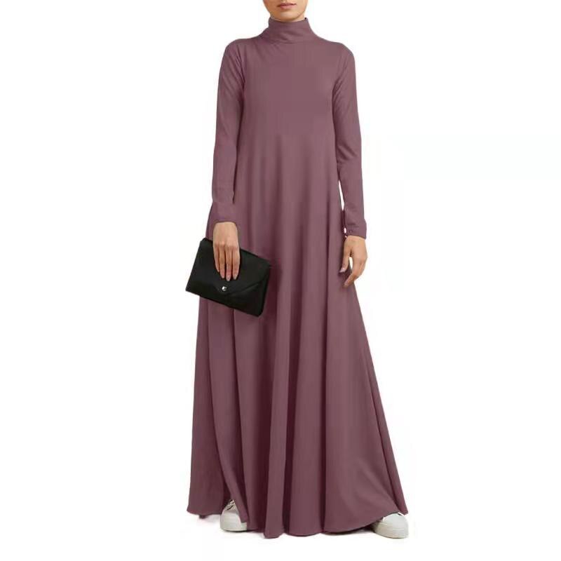 Muslim Dresses Abayas for Women Vintage Solid Maxi Dress Women's Turtleneck Sundress Casual Long Sleeve Maxi Vestidos S-5XL Muslim Dresses Abayas for Women Vintage Solid Maxi Dress Women's Turtleneck Sundress Casual Long Sleeve Maxi Vestidos S-5XL