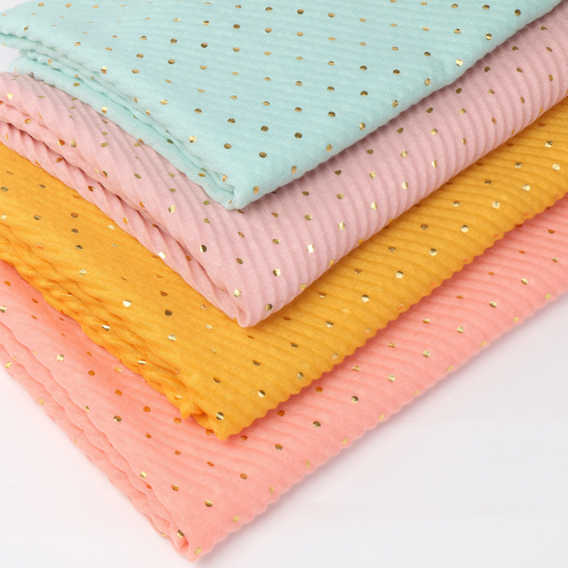 Women Muslim Crinkle Hijab Scarf hot stamping Femme Musulman Soft Cotton Pleated Headscarf Islamic Hijabs Shawls and Wraps