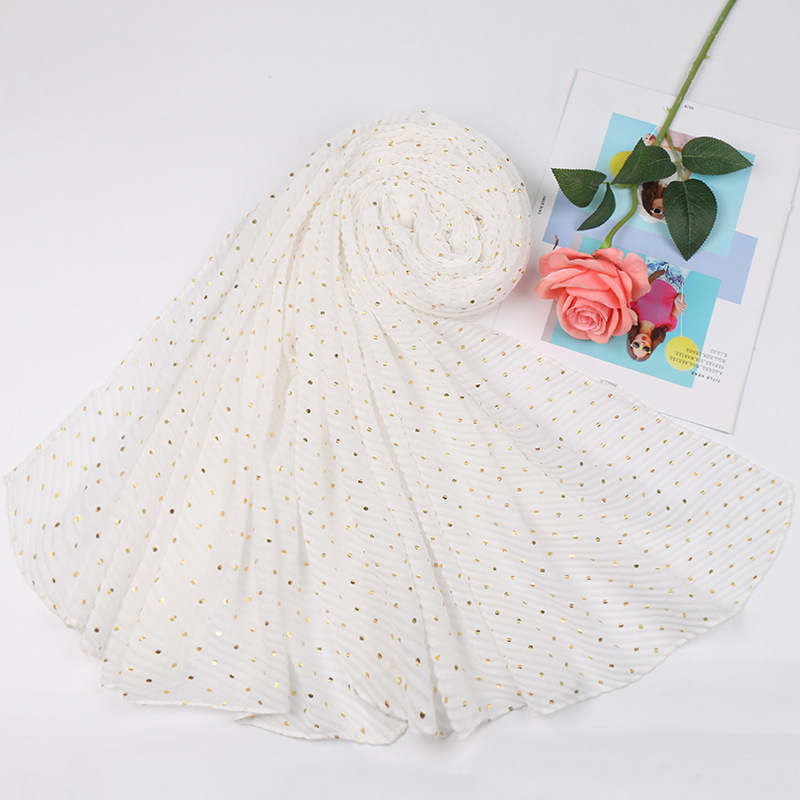 Women Muslim Crinkle Hijab Scarf hot stamping Femme Musulman Soft Cotton Pleated Headscarf Islamic Hijabs Shawls and Wraps