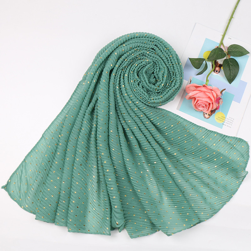 Women Muslim Crinkle Hijab Scarf hot stamping Femme Musulman Soft Cotton Pleated Headscarf Islamic Hijabs Shawls and Wraps