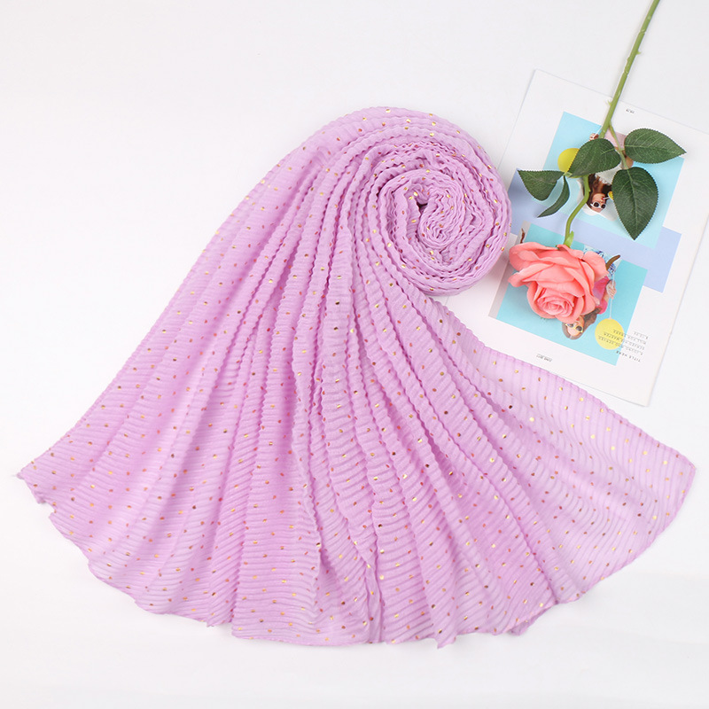 Women Muslim Crinkle Hijab Scarf hot stamping Femme Musulman Soft Cotton Pleated Headscarf Islamic Hijabs Shawls and Wraps
