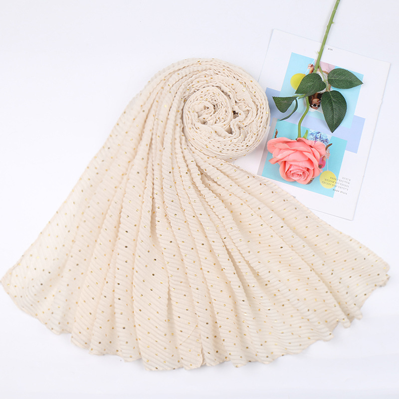 Women Muslim Crinkle Hijab Scarf hot stamping Femme Musulman Soft Cotton Pleated Headscarf Islamic Hijabs Shawls and Wraps