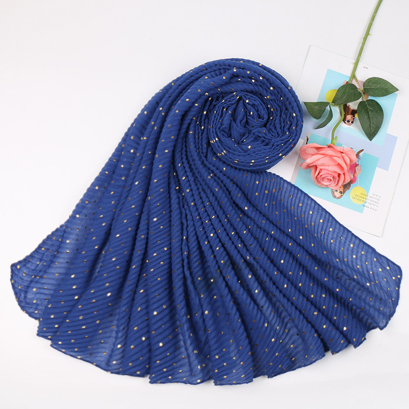 Women Muslim Crinkle Hijab Scarf hot stamping Femme Musulman Soft Cotton Pleated Headscarf Islamic Hijabs Shawls and Wraps