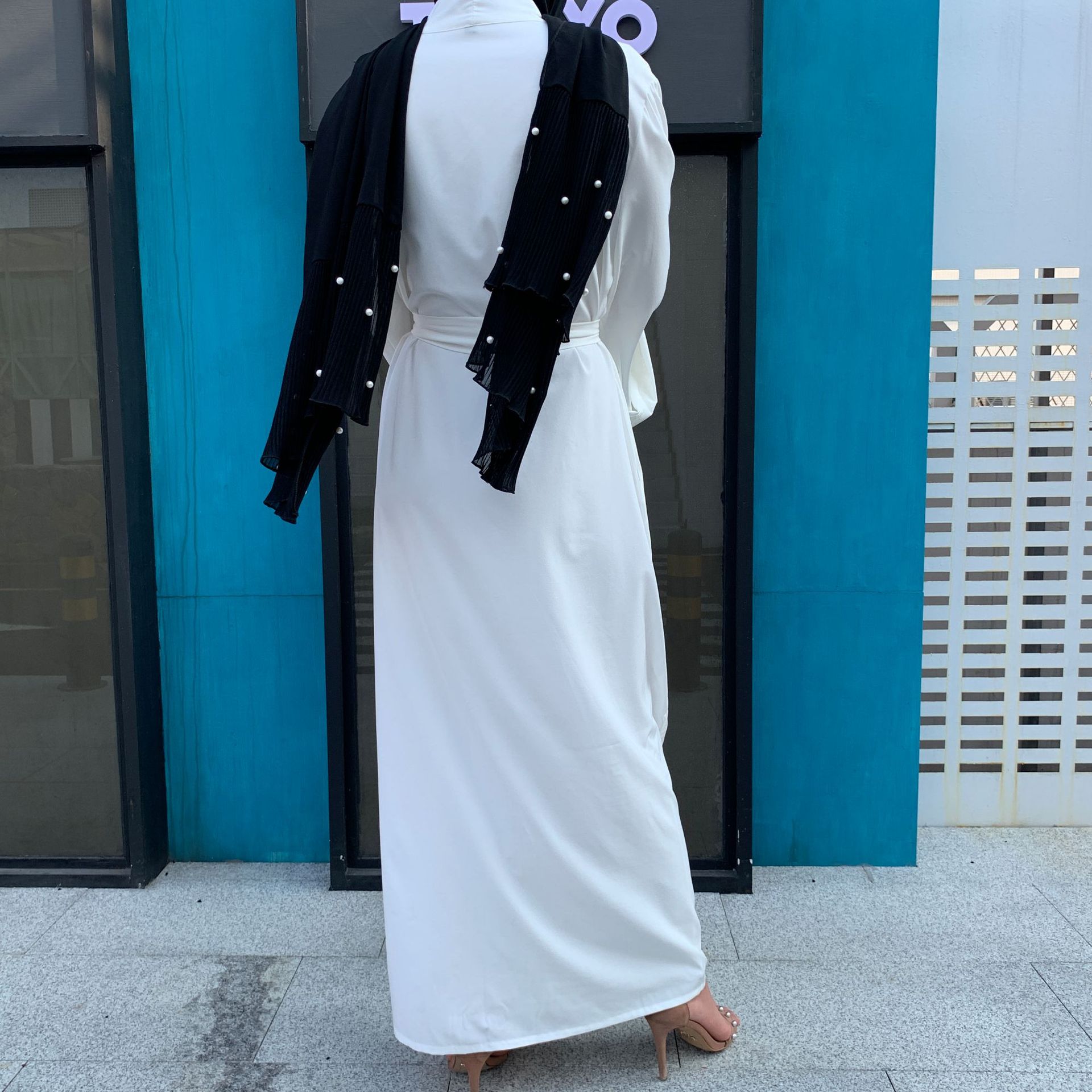 Solid Open Kaftan Dubai Abaya Turkey Kimono Cardigan Robe Muslim Hijab Dress Ramadan Abayas for Women Caftan Islamic Clothing