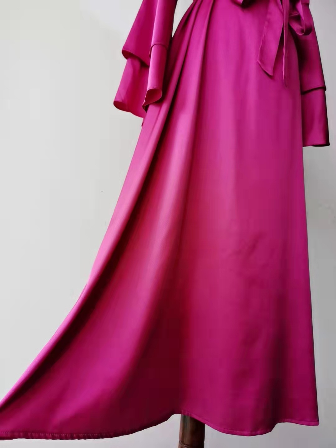 Women Islam Clothing Ramadan Eid Satin Hijab Dress Dubai Abaya Turkey Summer Flare Sleeve Muslim Fashion Maxi Dresses for Kaftan