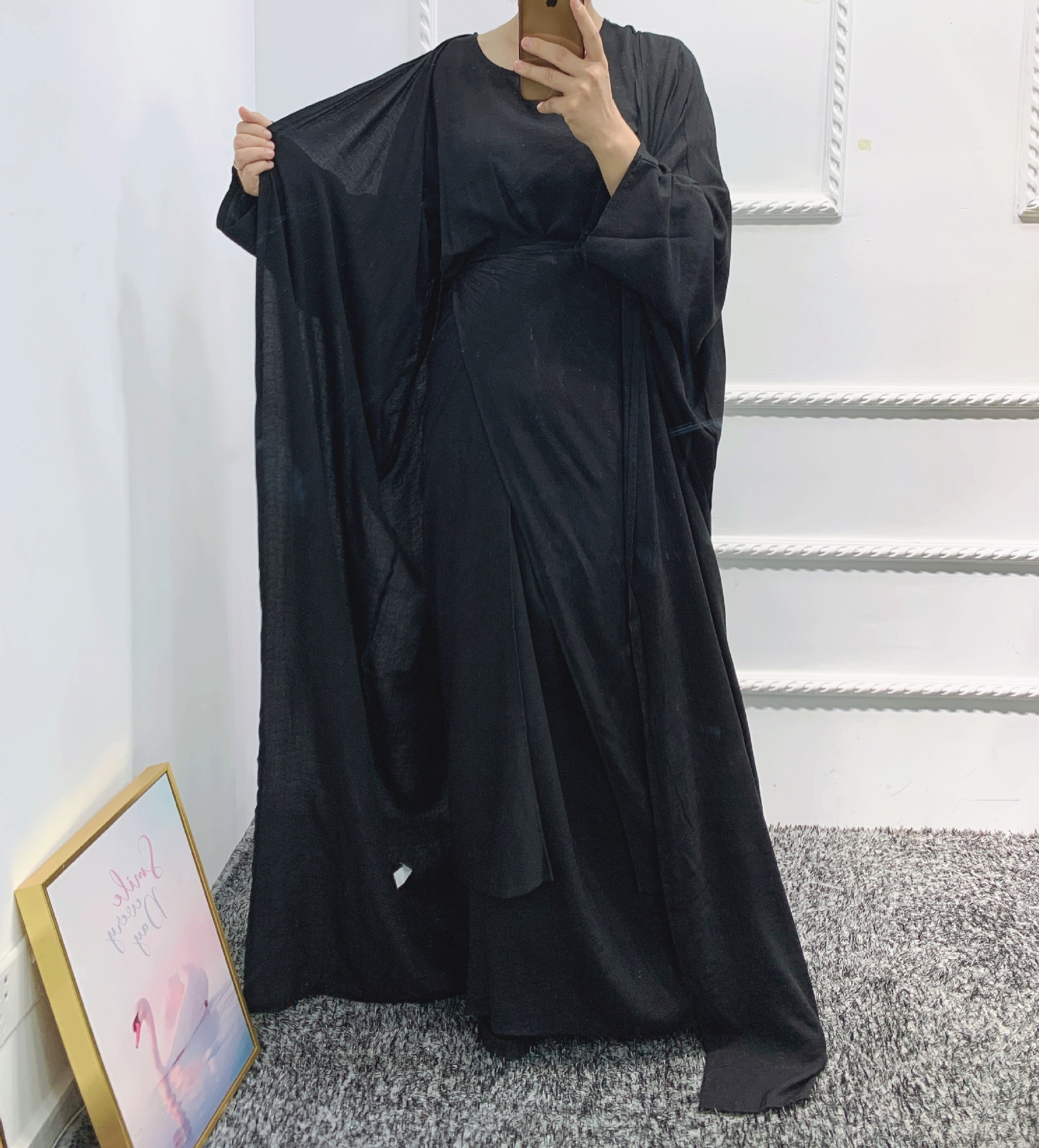 Abaya Dress Muslim 3 Piece Set Women Kimono Cardigan Hijabi Ramadan Eid Dubai Islamic Modest Caftan Matching Suits Outfits