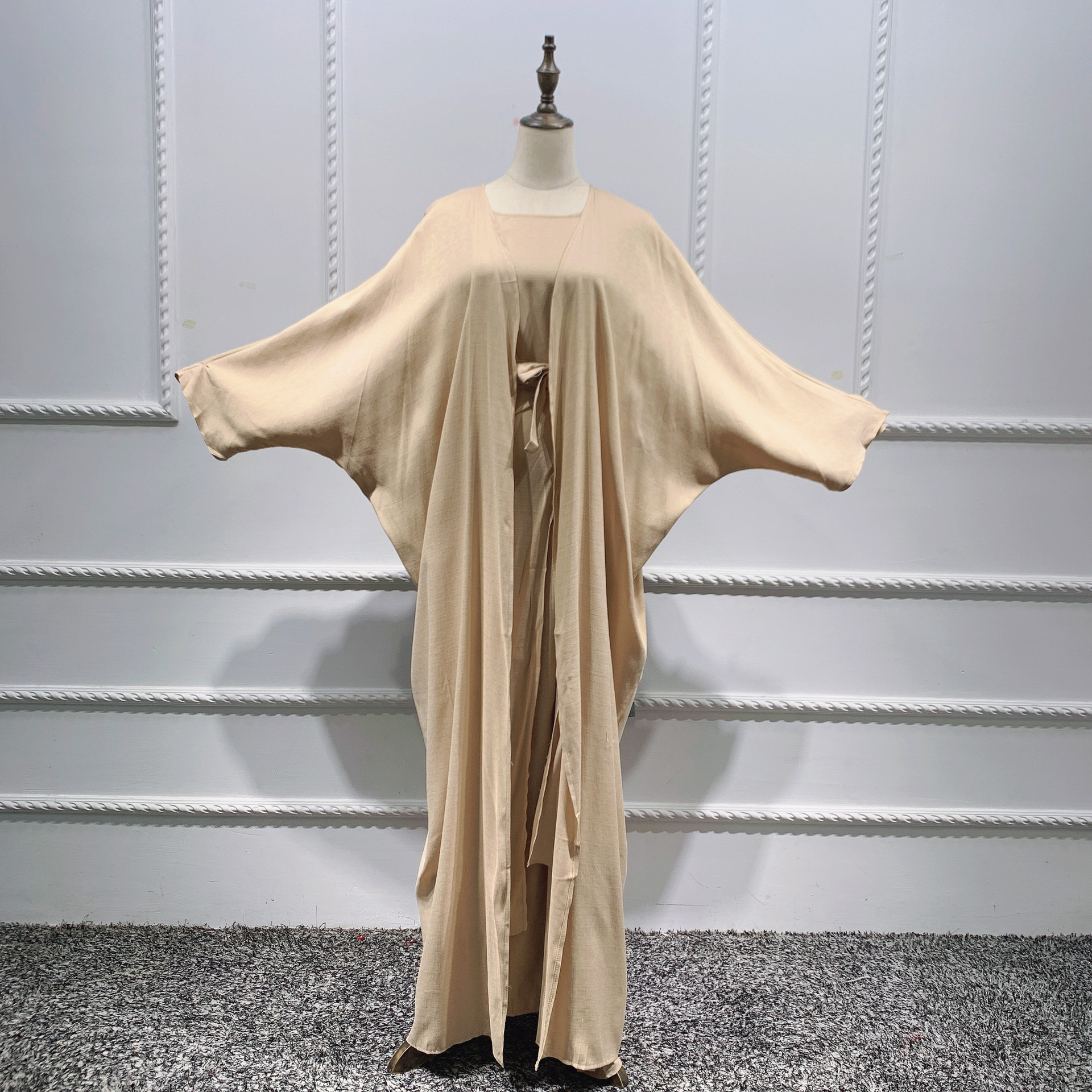 Abaya Dress Muslim 3 Piece Set Women Kimono Cardigan Hijabi Ramadan Eid Dubai Islamic Modest Caftan Matching Suits Outfits