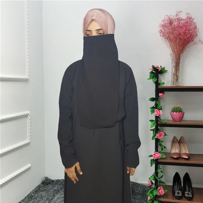 Women Muslim Bandana Scarf Arab Islamic Niqab Burqa Hijab Cap Veil Headwear Black Face Cover Abaya Style Wrap Head Covering Women Muslim Bandana Scarf Arab Islamic Niqab Burqa Hijab Cap Veil Headwear Black Face Cover Abaya Style Wrap Head Covering