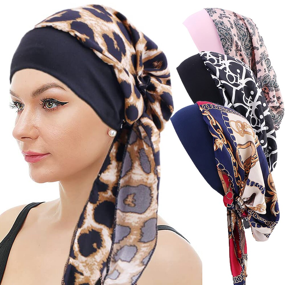Women Muslim Underscarf elastic headband silky bonnet Muslim Women Scarf Turbans Head For Women's Hijabs Hijab Caps Hat Islamic