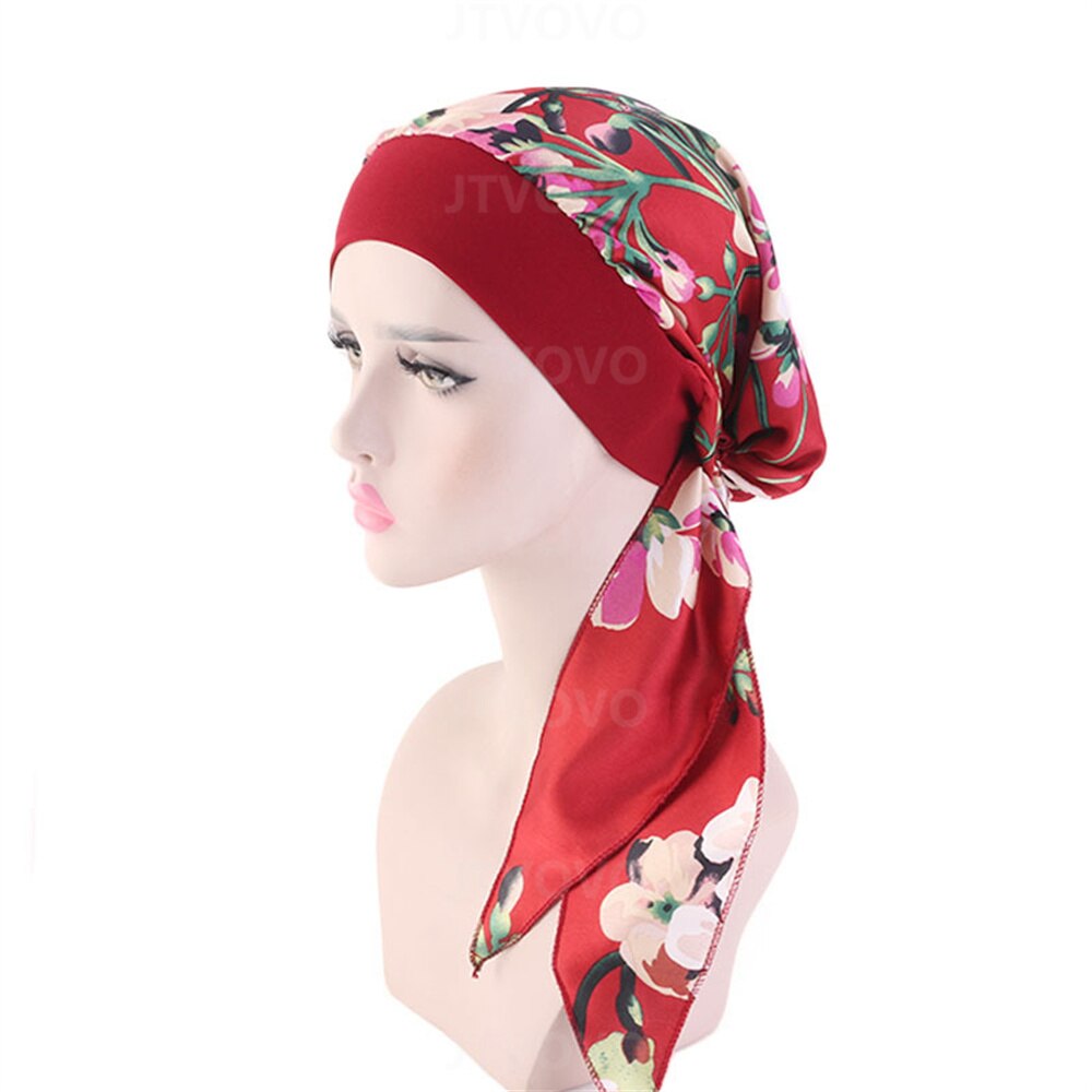 Women Muslim Underscarf elastic headband silky bonnet Muslim Women Scarf Turbans Head For Women's Hijabs Hijab Caps Hat Islamic