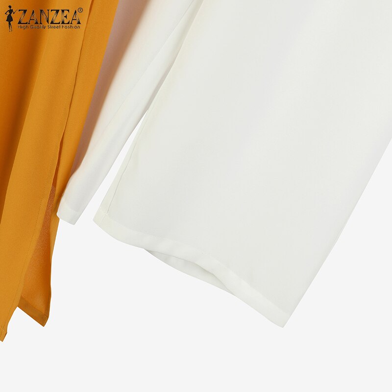 ZANZEA Fashion Muslim Sets 2PCS Long Sleeve Split Hem Tops Loose Troousers Woman Vintage Loose Urban Tracksuits 2023 Oversized ZANZEA Fashion Muslim Sets 2PCS Long Sleeve Split Hem Tops Loose Troousers Woman Vintage Loose Urban Tracksuits 2023 Oversized