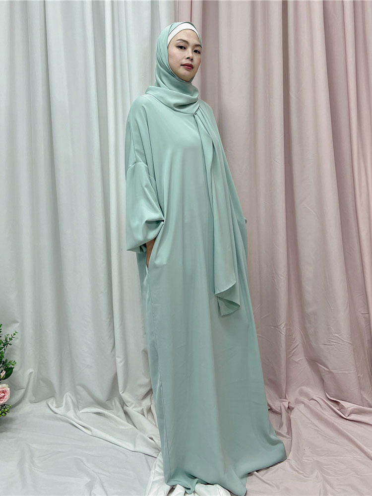 Ramadan Hoody Abaya Sewn Hijab Scarf Prayer Dress Muslim Eid Nida Loose Abayas for Women Jilbab Kaftan Robe Islam Dubai Djellaba Ramadan Hoody Abaya Sewn Hijab Scarf Prayer Dress Muslim Eid Nida Loose Abayas for Women Jilbab Kaftan Robe Islam Dubai Djellaba