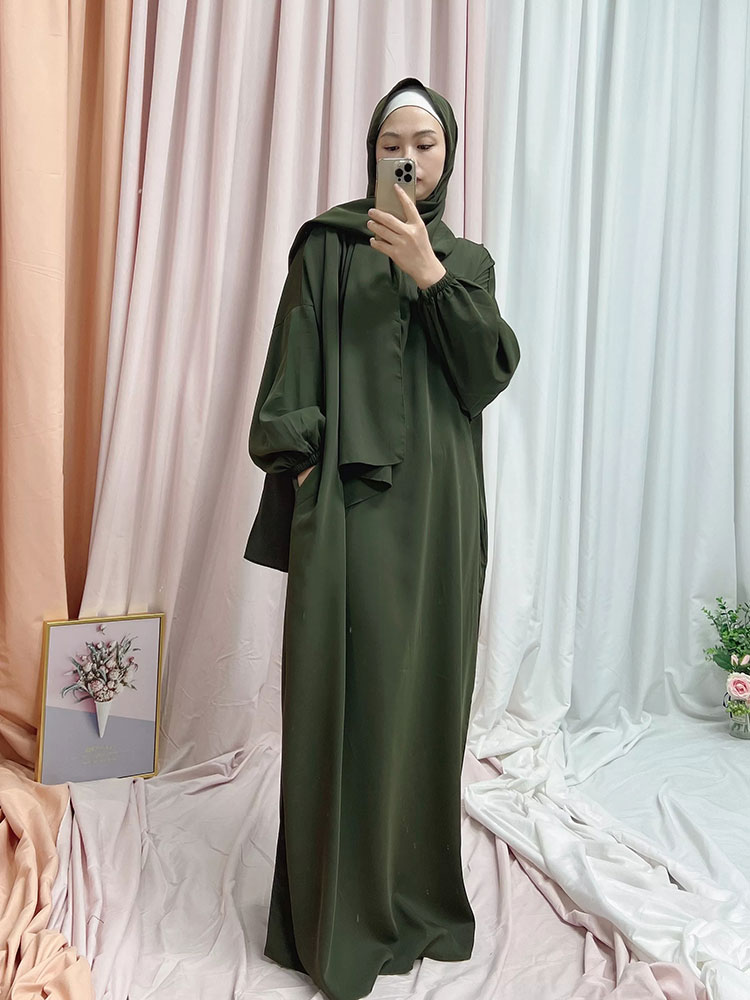 Ramadan Hoody Abaya Sewn Hijab Scarf Prayer Dress Muslim Eid Nida Loose Abayas for Women Jilbab Kaftan Robe Islam Dubai Djellaba Ramadan Hoody Abaya Sewn Hijab Scarf Prayer Dress Muslim Eid Nida Loose Abayas for Women Jilbab Kaftan Robe Islam Dubai Djellaba