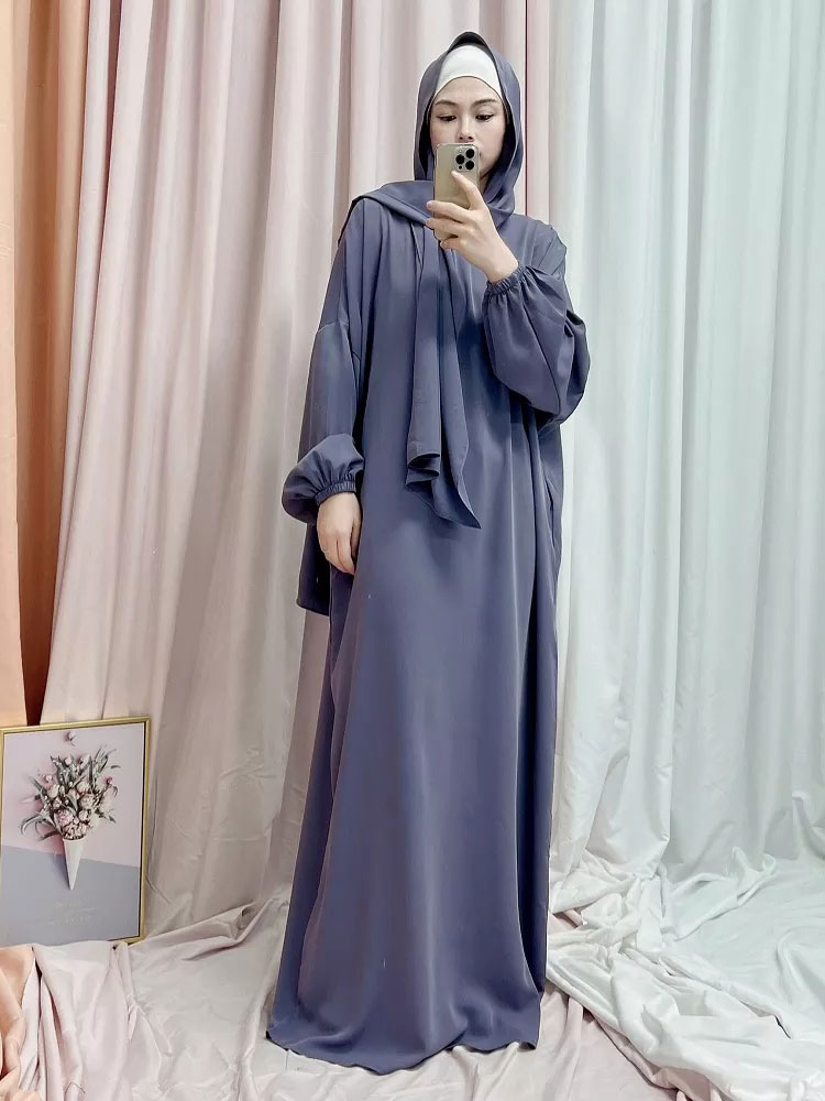 Ramadan Hoody Abaya Sewn Hijab Scarf Prayer Dress Muslim Eid Nida Loose Abayas for Women Jilbab Kaftan Robe Islam Dubai Djellaba Ramadan Hoody Abaya Sewn Hijab Scarf Prayer Dress Muslim Eid Nida Loose Abayas for Women Jilbab Kaftan Robe Islam Dubai Djellaba