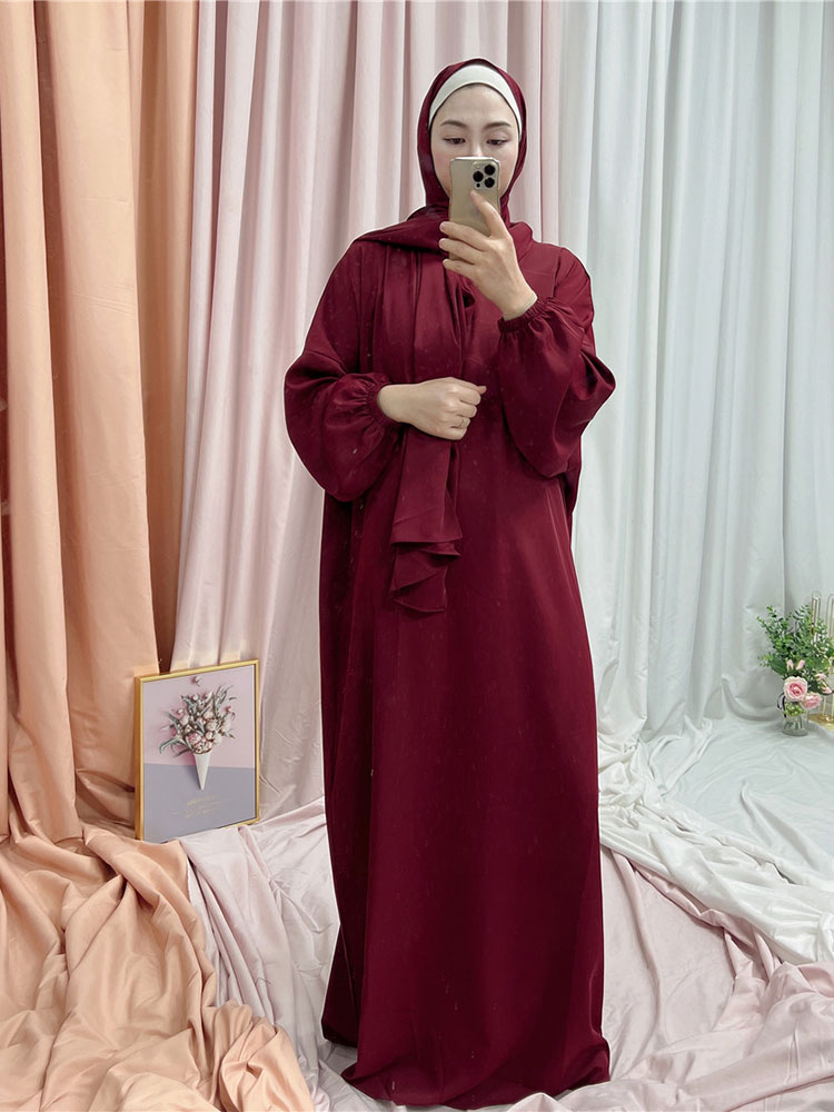 Ramadan Hoody Abaya Sewn Hijab Scarf Prayer Dress Muslim Eid Nida Loose Abayas for Women Jilbab Kaftan Robe Islam Dubai Djellaba Ramadan Hoody Abaya Sewn Hijab Scarf Prayer Dress Muslim Eid Nida Loose Abayas for Women Jilbab Kaftan Robe Islam Dubai Djellaba