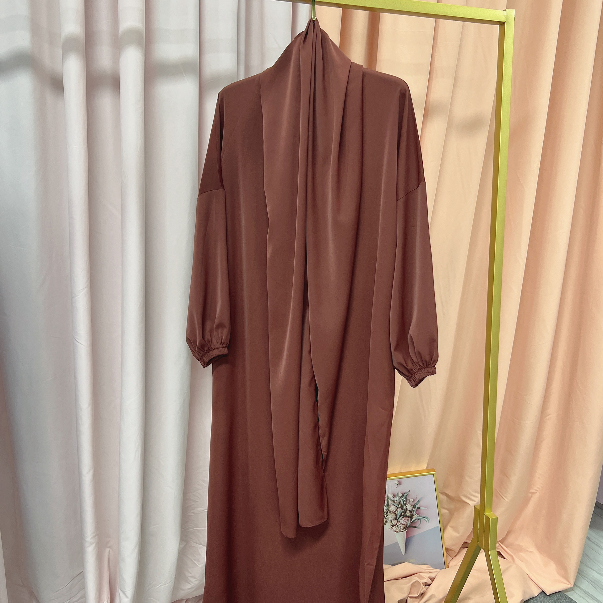 Ramadan Hoody Abaya Sewn Hijab Scarf Prayer Dress Muslim Eid Nida Loose Abayas for Women Jilbab Kaftan Robe Islam Dubai Djellaba Ramadan Hoody Abaya Sewn Hijab Scarf Prayer Dress Muslim Eid Nida Loose Abayas for Women Jilbab Kaftan Robe Islam Dubai Djellaba