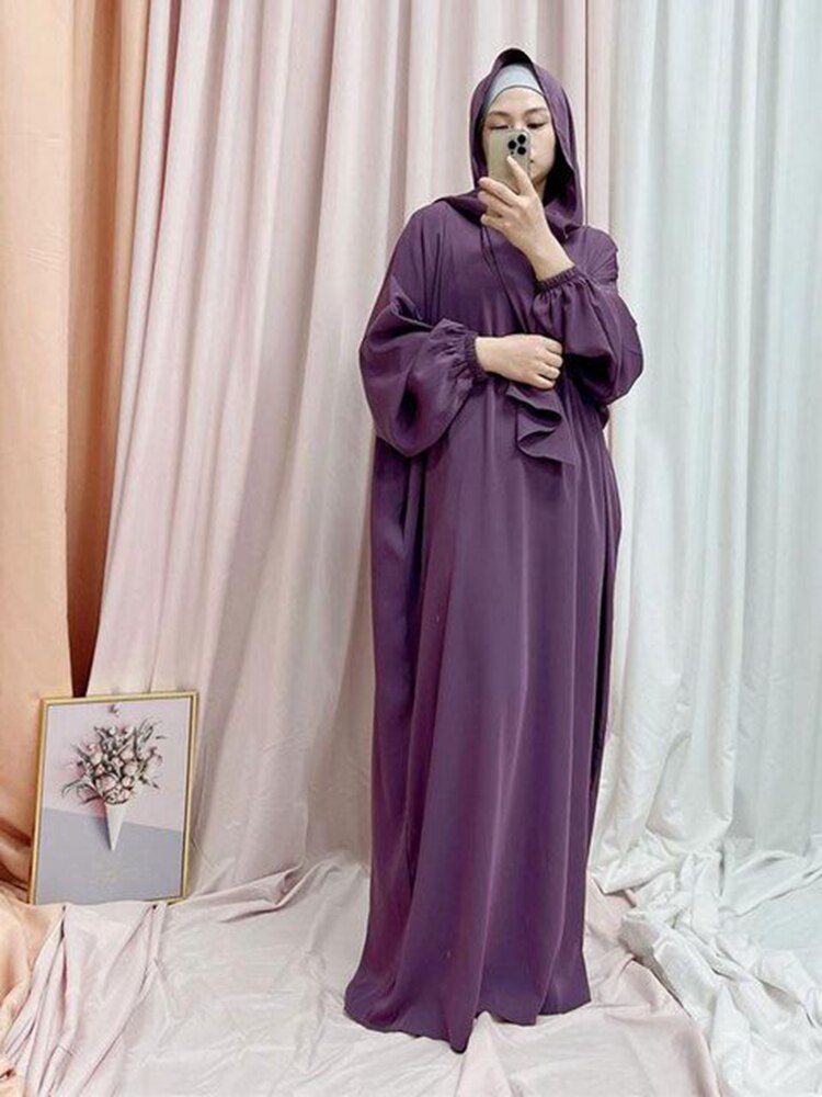 Ramadan Hoody Abaya Sewn Hijab Scarf Prayer Dress Muslim Eid Nida Loose Abayas for Women Jilbab Kaftan Robe Islam Dubai Djellaba Ramadan Hoody Abaya Sewn Hijab Scarf Prayer Dress Muslim Eid Nida Loose Abayas for Women Jilbab Kaftan Robe Islam Dubai Djellaba