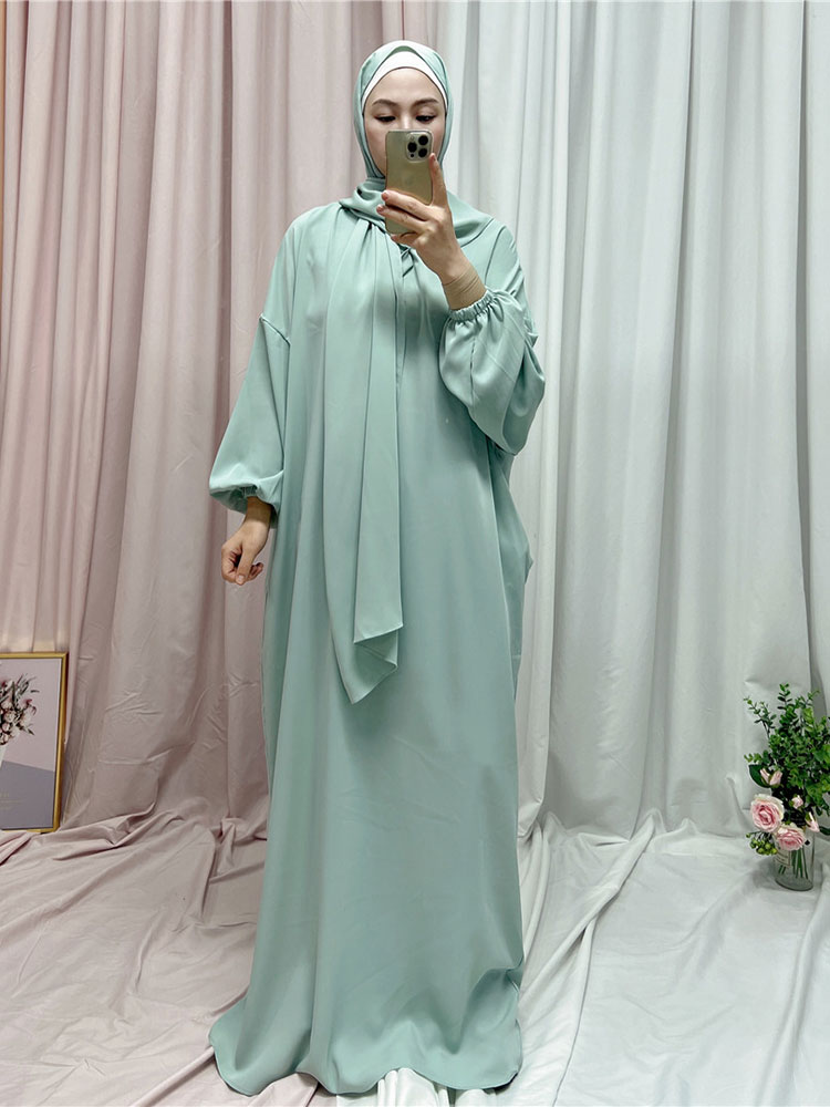 Ramadan Hoody Abaya Sewn Hijab Scarf Prayer Dress Muslim Eid Nida Loose Abayas for Women Jilbab Kaftan Robe Islam Dubai Djellaba Ramadan Hoody Abaya Sewn Hijab Scarf Prayer Dress Muslim Eid Nida Loose Abayas for Women Jilbab Kaftan Robe Islam Dubai Djellaba