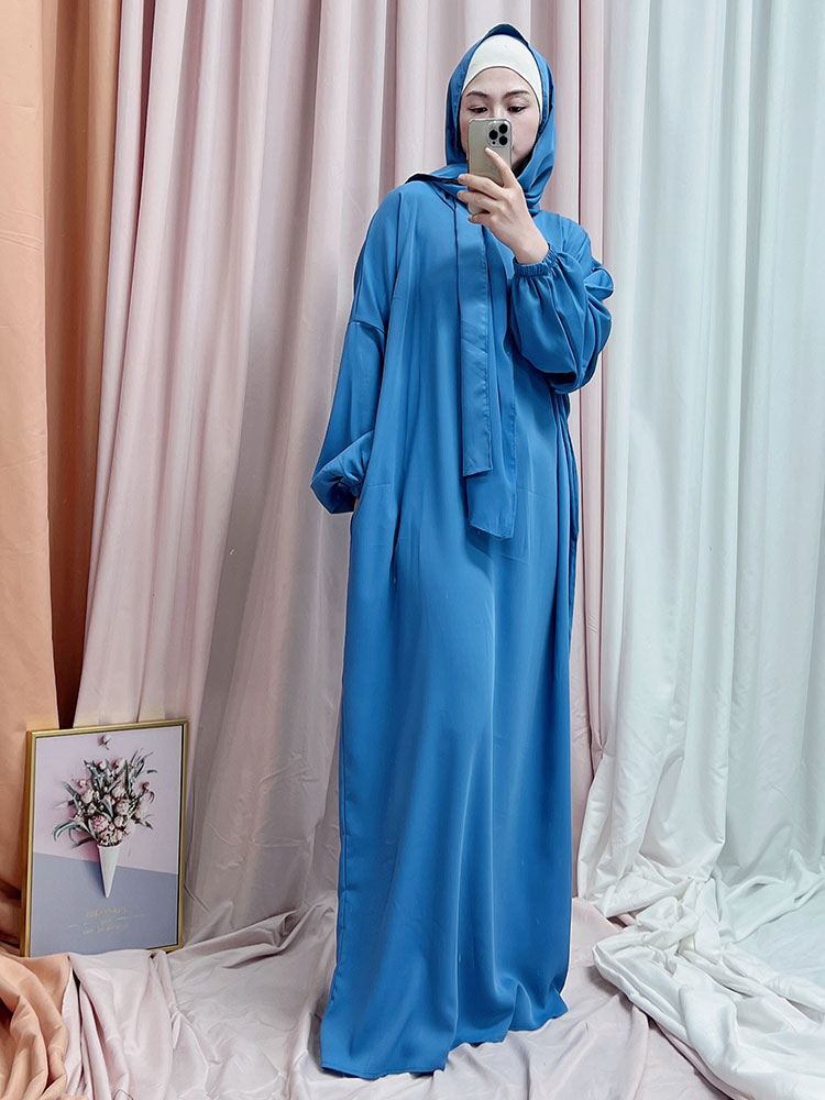 Ramadan Hoody Abaya Sewn Hijab Scarf Prayer Dress Muslim Eid Nida Loose Abayas for Women Jilbab Kaftan Robe Islam Dubai Djellaba Ramadan Hoody Abaya Sewn Hijab Scarf Prayer Dress Muslim Eid Nida Loose Abayas for Women Jilbab Kaftan Robe Islam Dubai Djellaba