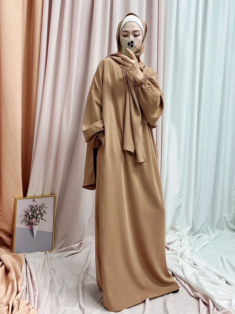 Ramadan Hoody Abaya Sewn Hijab Scarf Prayer Dress Muslim Eid Nida Loose Abayas for Women Jilbab Kaftan Robe Islam Dubai Djellaba Ramadan Hoody Abaya Sewn Hijab Scarf Prayer Dress Muslim Eid Nida Loose Abayas for Women Jilbab Kaftan Robe Islam Dubai Djellaba
