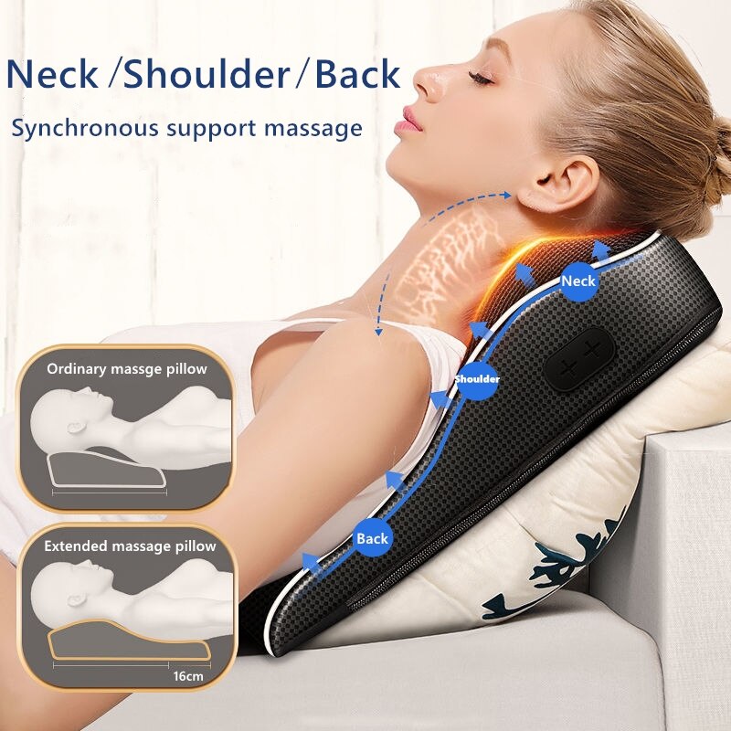 Jinkairui Electric Shiatsu Head Neck Cervical Ttraction Body Massager Car Back Pillow with Heating Vibrating Massage Device Jinkairui Electric Shiatsu Head Neck Cervical Ttraction Body Massager Car Back Pillow with Heating Vibrating Massage Device