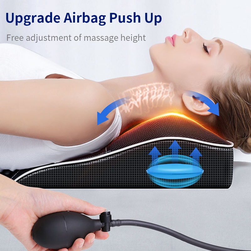 Jinkairui Electric Shiatsu Head Neck Cervical Ttraction Body Massager Car Back Pillow with Heating Vibrating Massage Device Jinkairui Electric Shiatsu Head Neck Cervical Ttraction Body Massager Car Back Pillow with Heating Vibrating Massage Device