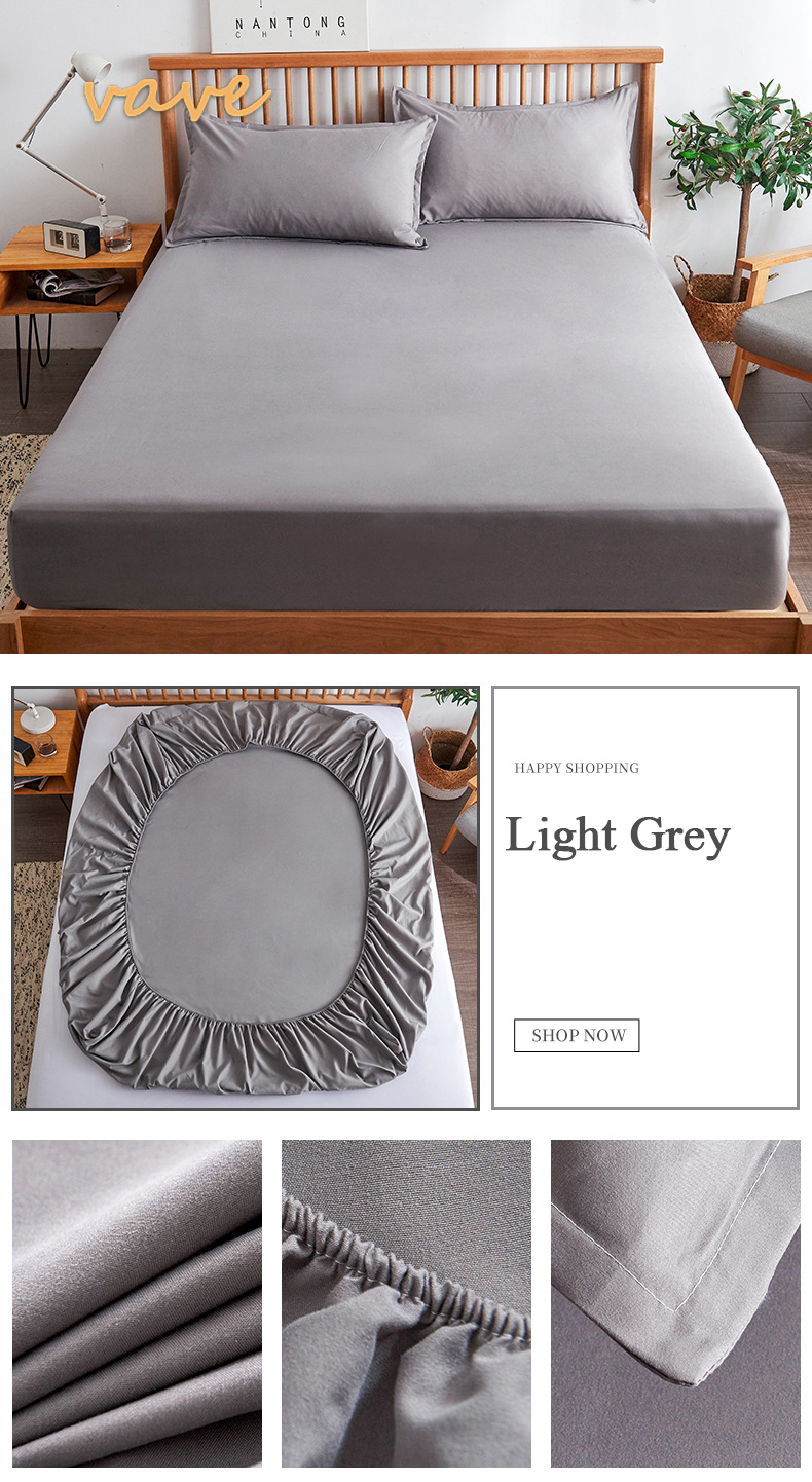 100% Cotton Fitted Bed Sheet with Elastic Band Solid Color Anti-slip Adjustable Mattress Cover for Single Double King Queen Bed 100% Cotton Fitted Bed Sheet with Elastic Band Solid Color Anti-slip Adjustable Mattress Cover for Single Double King Queen Bed