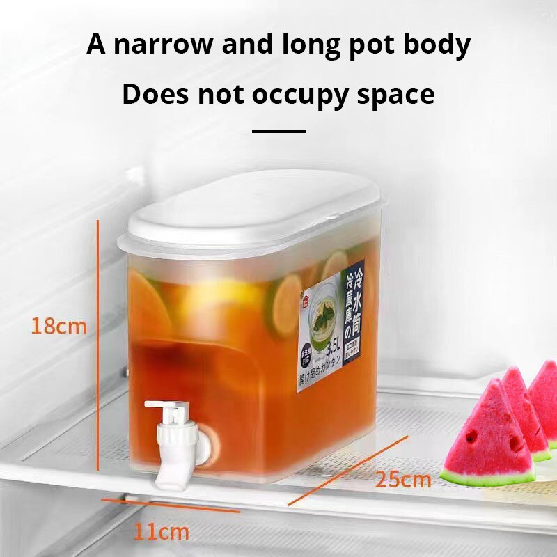 3.5L Large Capacity Curling Bottle With Faucet For Fruit Brewing Tea Bottle Refrigerator For Cold Drinks Essential For Summer 3.5L Large Capacity Curling Bottle With Faucet For Fruit Brewing Tea Bottle Refrigerator For Cold Drinks Essential For Summer
