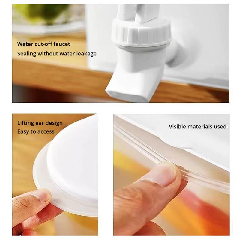 3.5L Large Capacity Curling Bottle With Faucet For Fruit Brewing Tea Bottle Refrigerator For Cold Drinks Essential For Summer 3.5L Large Capacity Curling Bottle With Faucet For Fruit Brewing Tea Bottle Refrigerator For Cold Drinks Essential For Summer