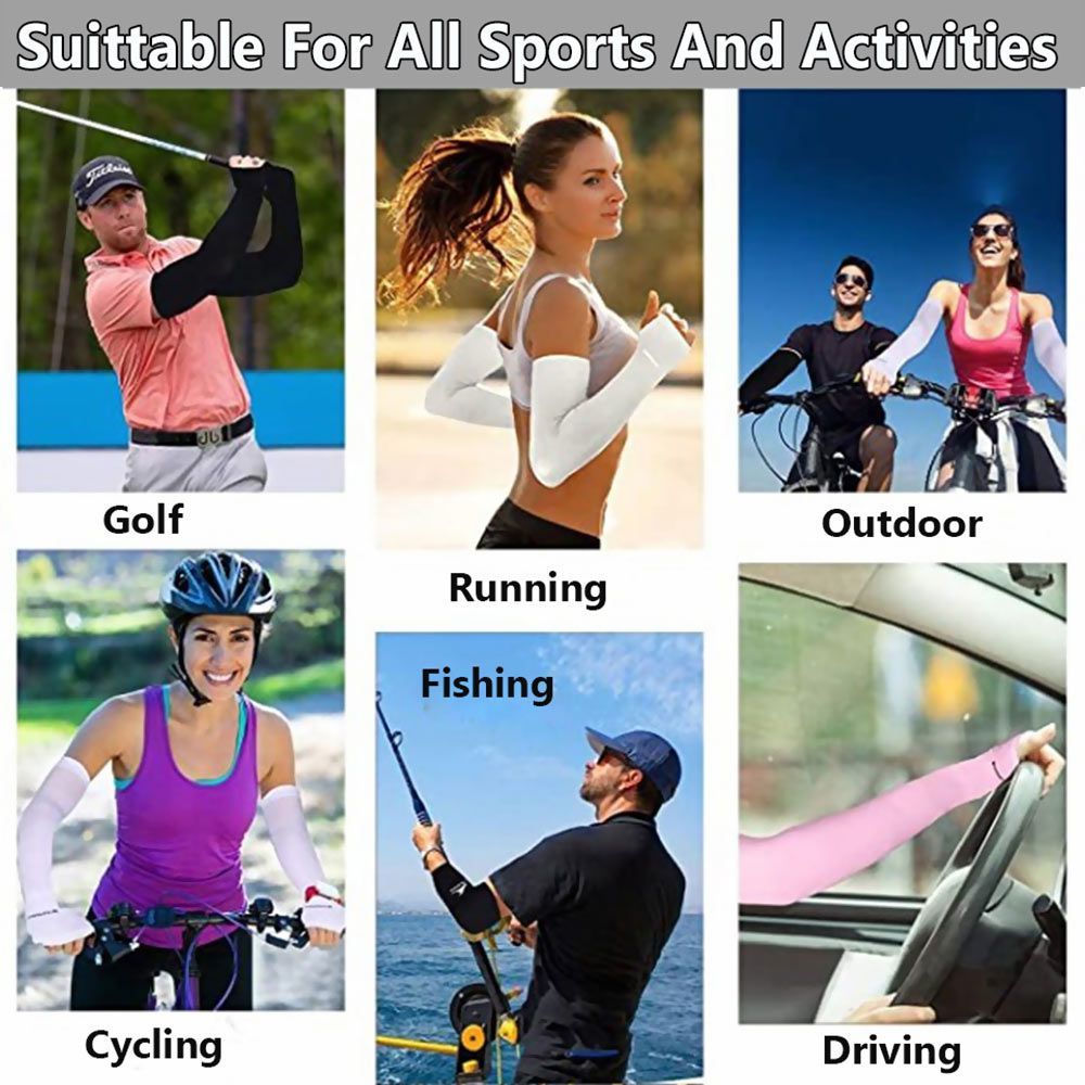 1Pair Arm Sleeves Warmers Sports Sleeve Sun UV Protection Hand Cover Cooling Warmer Running Fishing Cycling 1Pair Arm Sleeves Warmers Sports Sleeve Sun UV Protection Hand Cover Cooling Warmer Running Fishing Cycling