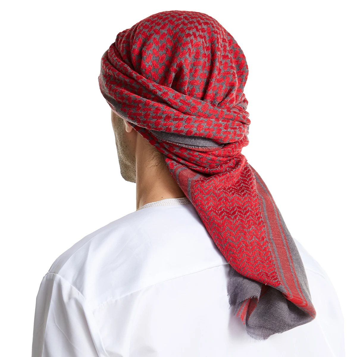55 Inches Muslim Men's Wool High Quality Plaid Hajj Towels Arab Middled East Male Adults Free Size 140*140CM Ihram Square Hijabs