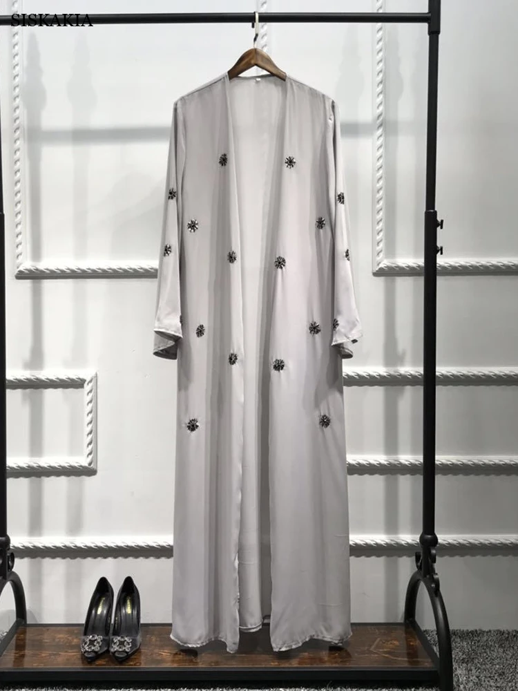 Siskakia Dubai Abaya Muslim Fashion Handmade Sequins Embroidered Cardigan Robe Marocain Turkish Islamic Kimono Ramadan Eid Siskakia Dubai Abaya Muslim Fashion Handmade Sequins Embroidered Cardigan Robe Marocain Turkish Islamic Kimono Ramadan Eid