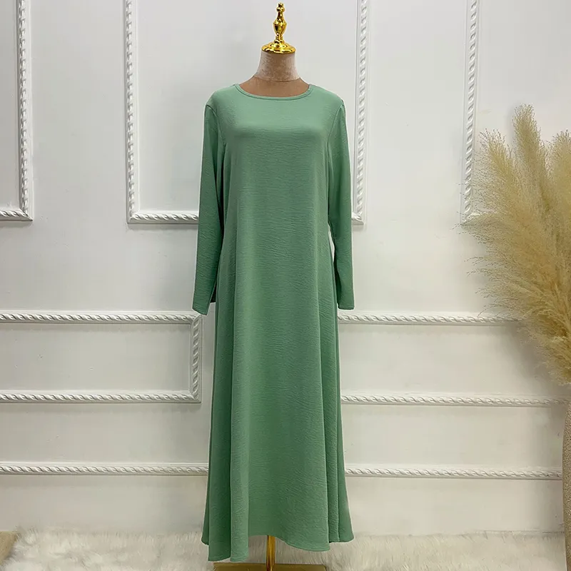 New Abaya Under Dress Long Sleeve With Pockets High Quality Jazz Crepe EID Muslim Women Basic Solid Modest Maxi Islamic Clothing New Abaya Under Dress Long Sleeve With Pockets High Quality Jazz Crepe EID Muslim Women Basic Solid Modest Maxi Islamic Clothing