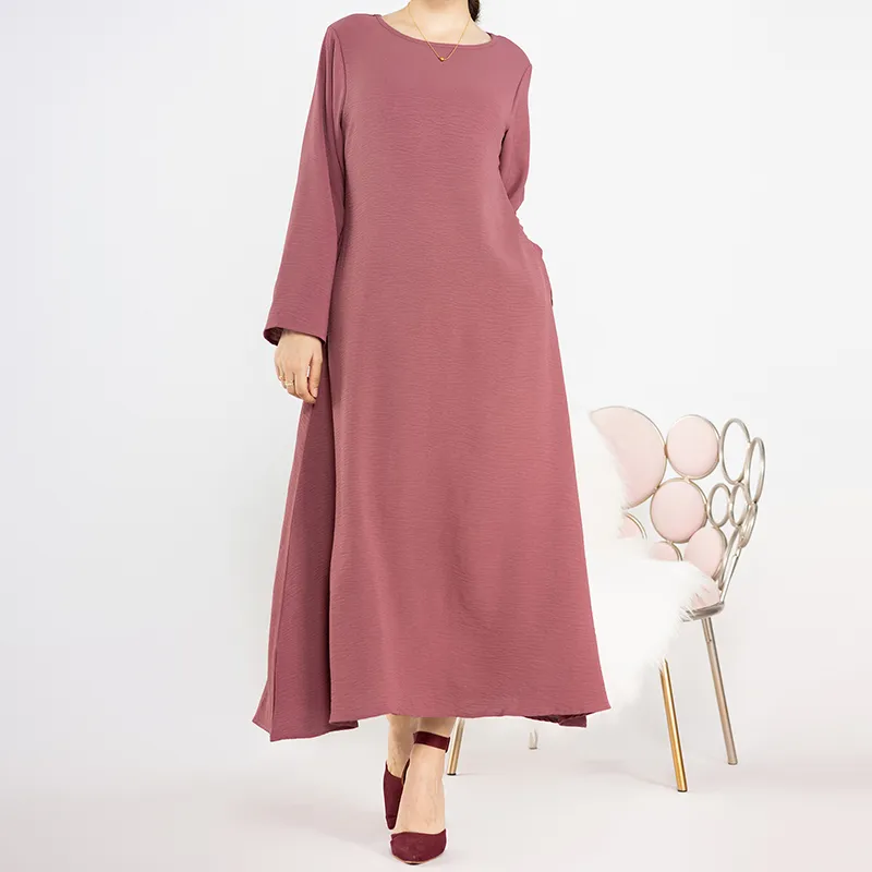 New Abaya Under Dress Long Sleeve With Pockets High Quality Jazz Crepe EID Muslim Women Basic Solid Modest Maxi Islamic Clothing New Abaya Under Dress Long Sleeve With Pockets High Quality Jazz Crepe EID Muslim Women Basic Solid Modest Maxi Islamic Clothing