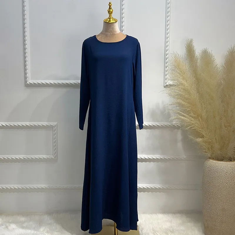 New Abaya Under Dress Long Sleeve With Pockets High Quality Jazz Crepe EID Muslim Women Basic Solid Modest Maxi Islamic Clothing New Abaya Under Dress Long Sleeve With Pockets High Quality Jazz Crepe EID Muslim Women Basic Solid Modest Maxi Islamic Clothing