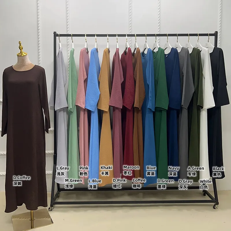 New Abaya Under Dress Long Sleeve With Pockets High Quality Jazz Crepe EID Muslim Women Basic Solid Modest Maxi Islamic Clothing New Abaya Under Dress Long Sleeve With Pockets High Quality Jazz Crepe EID Muslim Women Basic Solid Modest Maxi Islamic Clothing
