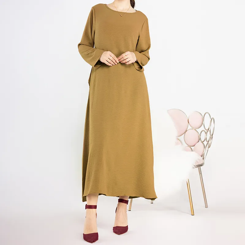 New Abaya Under Dress Long Sleeve With Pockets High Quality Jazz Crepe EID Muslim Women Basic Solid Modest Maxi Islamic Clothing New Abaya Under Dress Long Sleeve With Pockets High Quality Jazz Crepe EID Muslim Women Basic Solid Modest Maxi Islamic Clothing