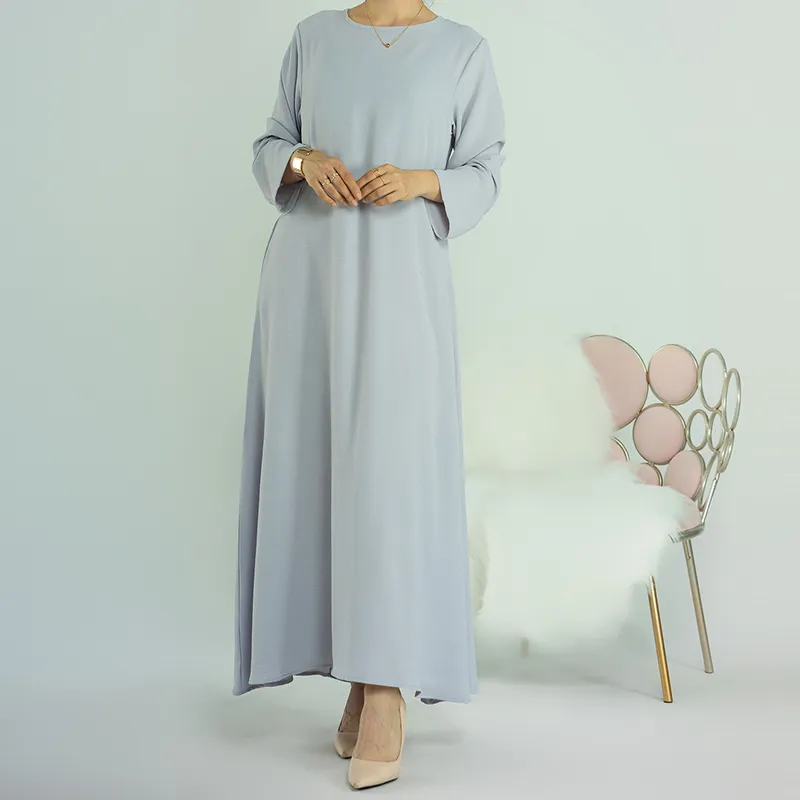 New Abaya Under Dress Long Sleeve With Pockets High Quality Jazz Crepe EID Muslim Women Basic Solid Modest Maxi Islamic Clothing New Abaya Under Dress Long Sleeve With Pockets High Quality Jazz Crepe EID Muslim Women Basic Solid Modest Maxi Islamic Clothing