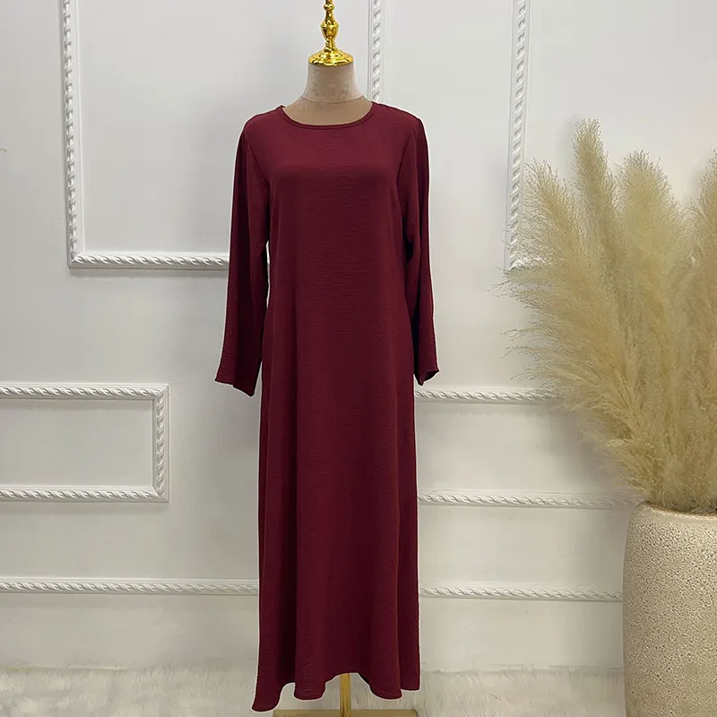 New Abaya Under Dress Long Sleeve With Pockets High Quality Jazz Crepe EID Muslim Women Basic Solid Modest Maxi Islamic Clothing New Abaya Under Dress Long Sleeve With Pockets High Quality Jazz Crepe EID Muslim Women Basic Solid Modest Maxi Islamic Clothing
