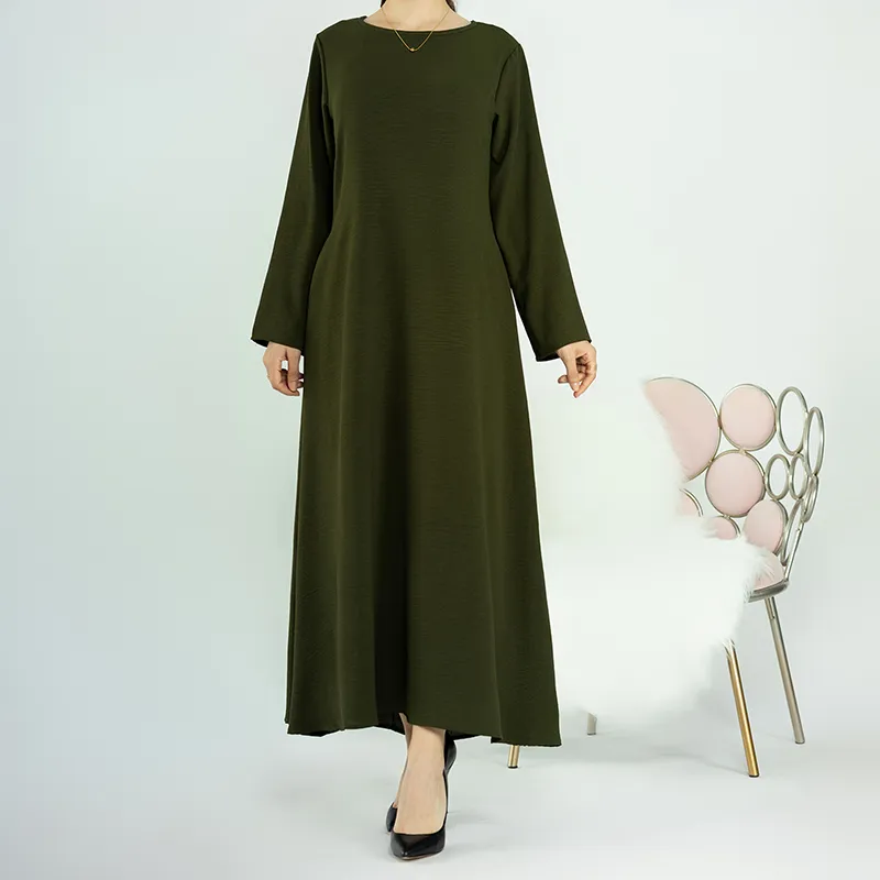 New Abaya Under Dress Long Sleeve With Pockets High Quality Jazz Crepe EID Muslim Women Basic Solid Modest Maxi Islamic Clothing New Abaya Under Dress Long Sleeve With Pockets High Quality Jazz Crepe EID Muslim Women Basic Solid Modest Maxi Islamic Clothing