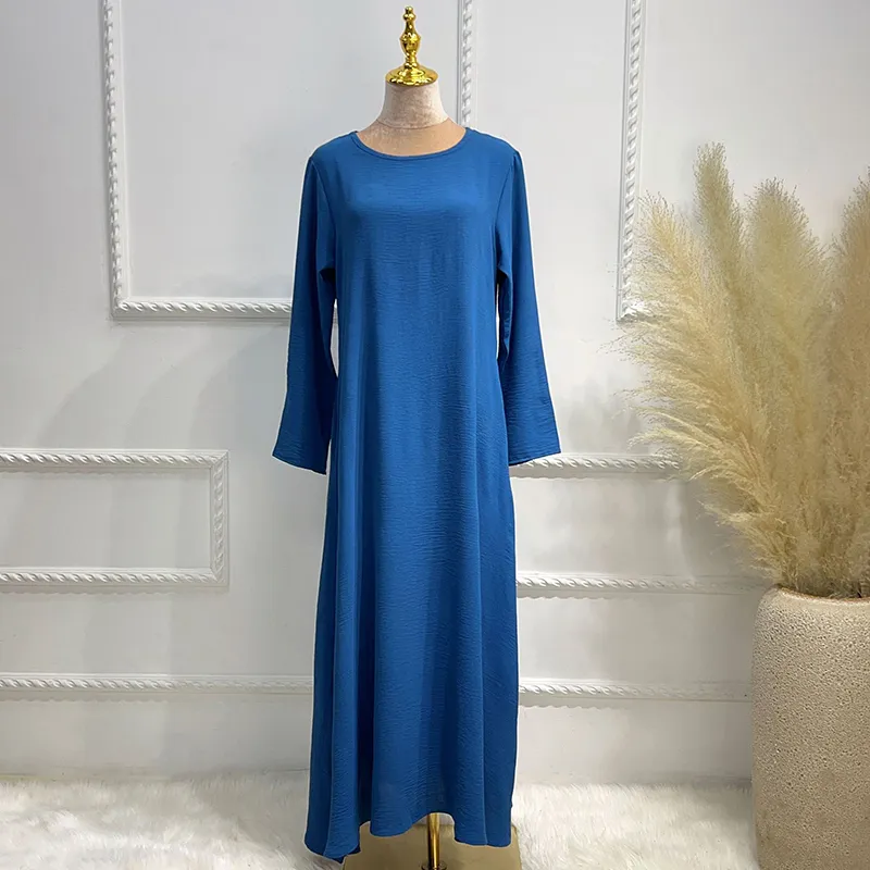 New Abaya Under Dress Long Sleeve With Pockets High Quality Jazz Crepe EID Muslim Women Basic Solid Modest Maxi Islamic Clothing New Abaya Under Dress Long Sleeve With Pockets High Quality Jazz Crepe EID Muslim Women Basic Solid Modest Maxi Islamic Clothing