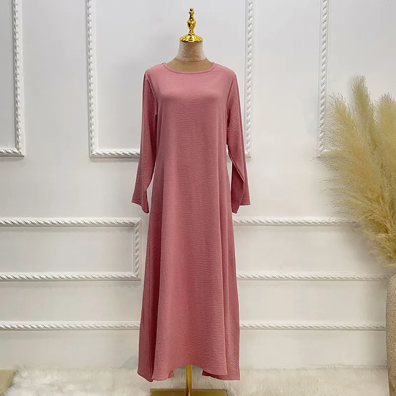 New Abaya Under Dress Long Sleeve With Pockets High Quality Jazz Crepe EID Muslim Women Basic Solid Modest Maxi Islamic Clothing New Abaya Under Dress Long Sleeve With Pockets High Quality Jazz Crepe EID Muslim Women Basic Solid Modest Maxi Islamic Clothing