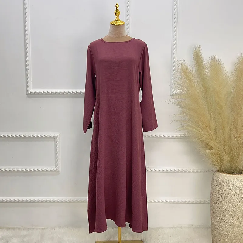 New Abaya Under Dress Long Sleeve With Pockets High Quality Jazz Crepe EID Muslim Women Basic Solid Modest Maxi Islamic Clothing New Abaya Under Dress Long Sleeve With Pockets High Quality Jazz Crepe EID Muslim Women Basic Solid Modest Maxi Islamic Clothing