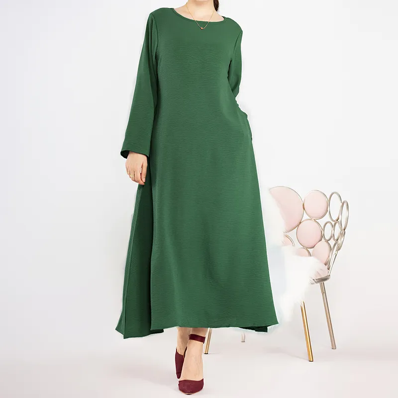 New Abaya Under Dress Long Sleeve With Pockets High Quality Jazz Crepe EID Muslim Women Basic Solid Modest Maxi Islamic Clothing New Abaya Under Dress Long Sleeve With Pockets High Quality Jazz Crepe EID Muslim Women Basic Solid Modest Maxi Islamic Clothing
